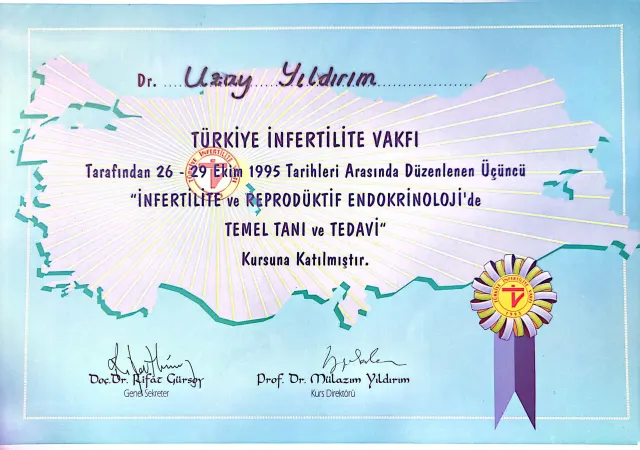 3. İnfertilite ve Reprodüktif Endokrinolojide Temel Tanı ve Tedavi Kursu – Türkiye İnfertilite Vakfı · 26–29 Ekim 1995